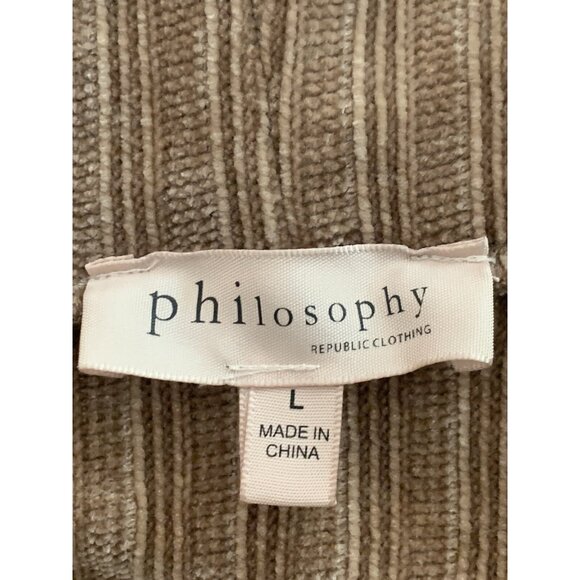 Philosophy Republic Clothing Womens Brown Ribbed Cowl Neck Long Sleeve Sweater - Picture 6 of 8